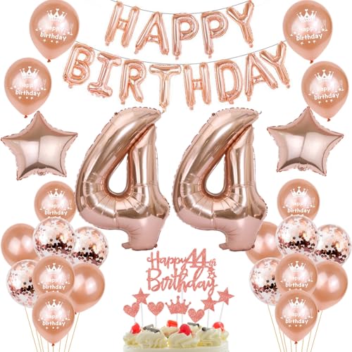 Luftballons 44. Geburtstag deko frau Rosegold Folienballon 44 jahre Geburtstag dekoration frauen Happy Birthday 44 Geburtstag deko frau Rosegold ballon 44 Geburtstagsdeko 44 Geburtstag frau deko von Oumezon