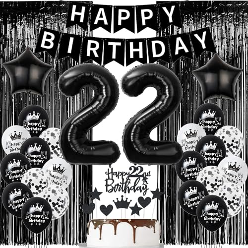 Schwarz 22 Jahre Geburtstag Dekoration,Schwarz Luftballon 22. Geburtstag Deko,Schwarz Lametta Vorhang,Deko 22. Geburtstag Mann Frau,Schwarz 22. Geburtstag Party Vorhänge Foto Hintergrund Schwarz 22 Jahre Geburtstag Dekoration,Schwarz Luftballon 22. Geburtstag Deko,Schwarz Lametta Vorhang,Deko 22. Geburtstag Mann Frau,Schwarz 22. Geburtstag Party Vorhänge Foto Hintergrund von Oumezon