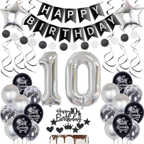 Silber 10. Geburtstag Dekoration Luftballon 10 Jahre Junge Mädchen Geburtstagsdeko 10 Jahre Junge Schwarz Ballon 10 Geburtstag Deko Schwarz Silber Mädchen Junge 10 Geburtstag Tortendeko Silber 10. Geburtstag Dekoration Luftballon 10 Jahre Junge Mädchen Geburtstagsdeko 10 Jahre Junge Schwarz Ballon 10 Geburtstag Deko Schwarz Silber Mädchen Junge 10 Geburtstag Tortendeko von Oumezon