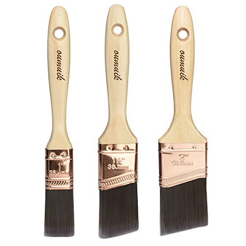3-teilig -Lasurpinsel Set (25.4mm,38.1mm,50.8mm) Hochwertige Flachpinsel - Pinsel zum Holz streichen - Pinsel für Lasur - Pinselset Maler von Oumuik