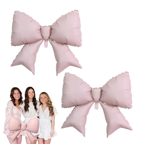 2 x große Luftballons, Schleifen-Thema-Party-Dekorationen, elegante Schleife, riesige Geburtstagsdekorationen, Geburtstag, Hochzeit, Verlobung, Party-Dekoration, Prinzessinnen-Thema, rosa Luftballons von Oumun