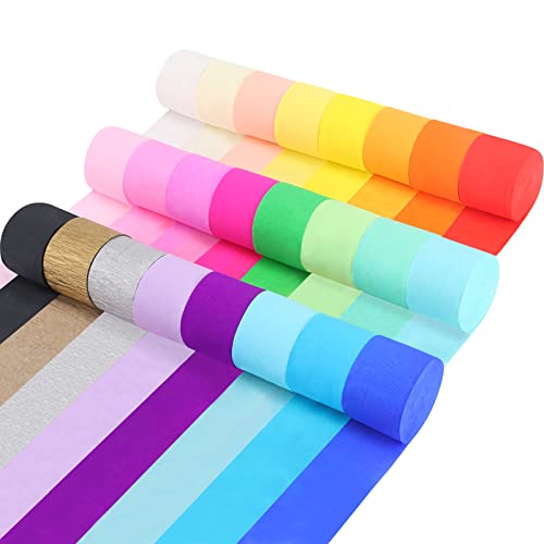 24 Rollen Krepppapier-Luftschlangen, 24 Farben, Regenbogen-Pastell-Luftschlangen, Partyzubehör für Geburtstagsparty, Babyparty, Regenbogen-DIY, Weihnachten, Halloween, Hochzeitszeremonie, verschiedene 24 Rollen Krepppapier-Luftschlangen, 24 Farben, Regenbogen-Pastell-Luftschlangen, Partyzubehör für Geburtstagsparty, Babyparty, Regenbogen-DIY, Weihnachten, Halloween, Hochzeitszeremonie, verschiedene von Oun Nana