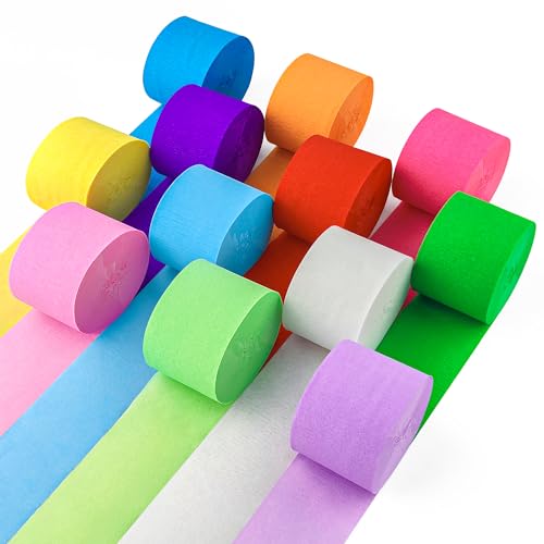 Oun Nana Krepppapier-Luftschlangen, 12 Rollen, je 4,6 cm x 22,3 m, Pastellfarben, Regenbogen-Luftschlangen, Partyzubehör für Geburtstag, Babyparty, Junggesellinnenabschied, Brautparty, Hochzeit Oun Nana Krepppapier-Luftschlangen, 12 Rollen, je 4,6 cm x 22,3 m, Pastellfarben, Regenbogen-Luftschlangen, Partyzubehör für Geburtstag, Babyparty, Junggesellinnenabschied, Brautparty, Hochzeit von Oun Nana
