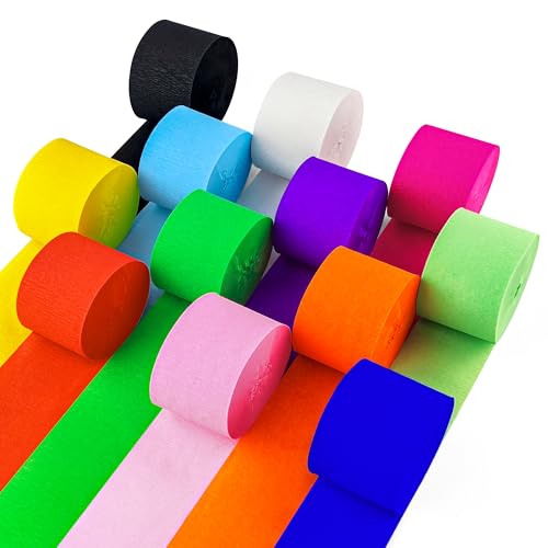 Oun Nana Luftschlangen Partydekorationen, 12 Rollen Krepppapier-Luftschlangen für Regenbogen-Geburtstag, Babyparty, Junggesellinnenabschied, Brautparty, Hochzeit, Abschlussfeier, Dekoration Oun Nana Luftschlangen Partydekorationen, 12 Rollen Krepppapier-Luftschlangen für Regenbogen-Geburtstag, Babyparty, Junggesellinnenabschied, Brautparty, Hochzeit, Abschlussfeier, Dekoration von Oun Nana