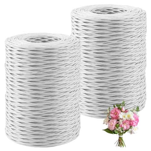 Oungy 2 Stück Papierdraht zum Basteln, 200 m Papierdraht Natur Weiß, Basteln Papierkordel 2 mm, Paketschnur, Bast zum Häkeln, Papiergarn zum Häkeln, für Hochzeitsstrauß Verpackung, Blumenges, und DIY Oungy 2 Stück Papierdraht zum Basteln, 200 m Papierdraht Natur Weiß, Basteln Papierkordel 2 mm, Paketschnur, Bast zum Häkeln, Papiergarn zum Häkeln, für Hochzeitsstrauß Verpackung, Blumenges, und DIY von Oungy