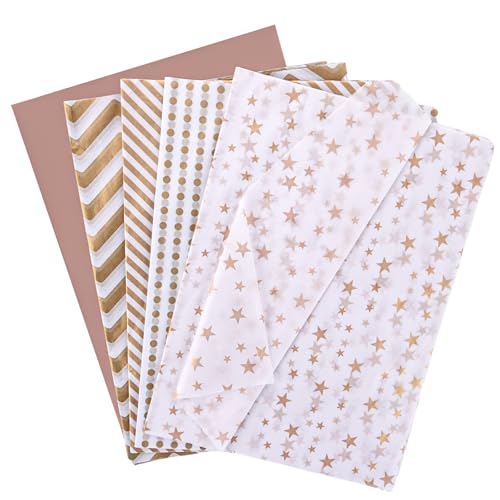 Oungy 200 Blatt Geschenkpapier Geburtstag, Seidenpapier Bunt 50 X 35 cm Seidenpapier Verpackungsmaterial, Geschenkpapier Rolle, Geschenkpapier Set für Geschenkverpackungen und Handgemachte Dekoration von Oungy