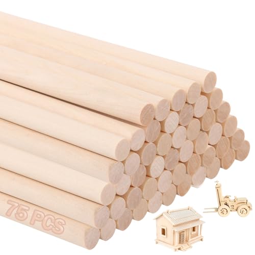 Oungy 75 Stück Holzstäbchen Rund 8 mm, Rundstab Holz, Holzstäbe 30cm, Holzstab Rundhölzer, Holz Stäbe zum Basteln, Holzstab Rund 30cm für Kunstprojekte, DIY-crafts, Holzarbeit, Dekoration Oungy 75 Stück Holzstäbchen Rund 8 mm, Rundstab Holz, Holzstäbe 30cm, Holzstab Rundhölzer, Holz Stäbe zum Basteln, Holzstab Rund 30cm für Kunstprojekte, DIY-crafts, Holzarbeit, Dekoration von Oungy