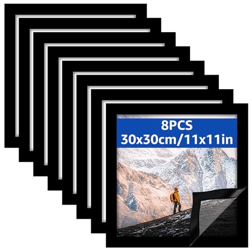 Oungy 8 Stück Diamond Painting Rahmen Diamond Painting Bilderrahmen 30x30 cm Schwarz Bilderrahmen Magnetisch, Magnet Bilderrahmen für Wanddekoration und Präsentation von Dokumenten (Innenmaß 25x25cm) von Oungy