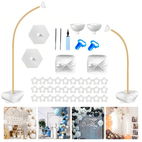 Oungy Ballonbogen-Ständer-Set, 1,5 m und 2,5 m, frei gebogen, halber Bogen, Säulenständer, Ballonständer für den Boden für Hochzeit, Geburtstag, Abschlussfeier Oungy Ballonbogen-Ständer-Set, 1,5 m und 2,5 m, frei gebogen, halber Bogen, Säulenständer, Ballonständer für den Boden für Hochzeit, Geburtstag, Abschlussfeier von Oungy