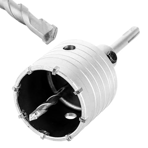 Oungy Bohrkrone 68mm SDS Plus Adapter 110mm, Bohrkrone Steckdose, Dosenbohrer 68mm Mauerwerk, Steckdosen Bohrkrone mit Hartmetall-zentrierbohrer, Hochleistungs Steckdosenbohrer für Mauerwerk und Beton Oungy Bohrkrone 68mm SDS Plus Adapter 110mm, Bohrkrone Steckdose, Dosenbohrer 68mm Mauerwerk, Steckdosen Bohrkrone mit Hartmetall-zentrierbohrer, Hochleistungs Steckdosenbohrer für Mauerwerk und Beton von Oungy