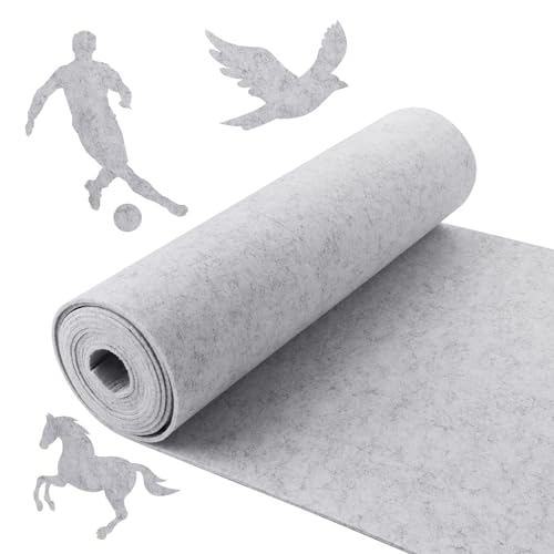 Oungy Filzstoff Meterware, Filzrolle 40cm×300 cm×3 mm, Nadelfilz Meterware, Filz Grau, Filzmatten zum Zuschneiden, Bastelfilz für DIY, Filzmatte zum Zuschneiden Dekoration, Patchwork Nähen Basteln von Oungy