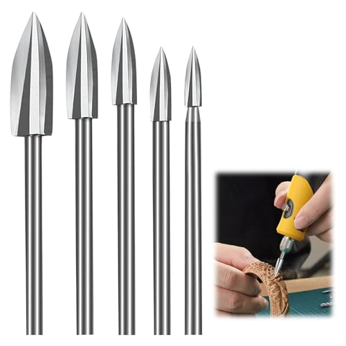 5 Stück Holzschnitzwerkzeug für Dremel, HSS Gravierwerkzeug mit 3mm Schaft, Holz Gravierbohrer Schnitzmesser Set für Rotationswerkzeuge, Holzbearbeitung, Holz Schnitzen, Bohren, Heimwerken 5 Stück Holzschnitzwerkzeug für Dremel, HSS Gravierwerkzeug mit 3mm Schaft, Holz Gravierbohrer Schnitzmesser Set für Rotationswerkzeuge, Holzbearbeitung, Holz Schnitzen, Bohren, Heimwerken von Oupdate