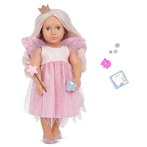 Our Generation Zahnfee Puppe Twinkle - Bewegliche 46 cm Puppe mit Kleidung, Zubehör - Rosa Kleid, Feenflügeln, Zahnbox - Spielzeug ab 3 Jahren von Our Generation
