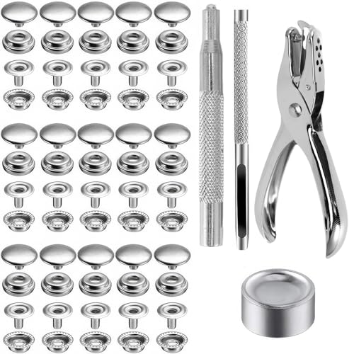 Druckknopf Set mit Zange 200 Stück,15mm Runde Metallknöpfe Edelstahl Druckknopf Set mit Lagerung Box & Fixierwerkzeug Druckknöpfe Ohne Nähen für Nähen, Leder, Kleidung, DIY Kunsthandwerk Druckknopf Set mit Zange 200 Stück,15mm Runde Metallknöpfe Edelstahl Druckknopf Set mit Lagerung Box & Fixierwerkzeug Druckknöpfe Ohne Nähen für Nähen, Leder, Kleidung, DIY Kunsthandwerk von OurLeeme