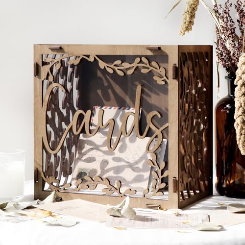 OurWarm Hochzeitskartenbox mit Fenster, braune Holzbox, Hochzeitsdekorationen für den Empfang, Geldkarten-Box für Hochzeit, Brautparty, rustikale Hochzeitsdekoration, Party-Dekorationen OurWarm Hochzeitskartenbox mit Fenster, braune Holzbox, Hochzeitsdekorationen für den Empfang, Geldkarten-Box für Hochzeit, Brautparty, rustikale Hochzeitsdekoration, Party-Dekorationen von OurWarm