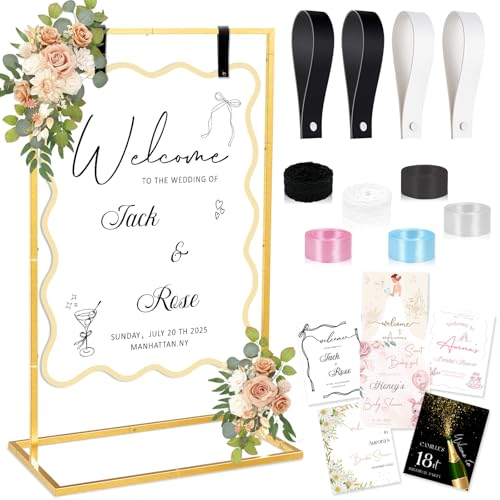 OurWarm Hochzeitsschilderständer, verstellbarer "Welcome to Our Wedding Sign Holder W/Design-Bundle", robuster Staffelei-Ständer für Schilder, Hochzeitssitzdiagrammständer, Staffelei zum Präsentieren OurWarm Hochzeitsschilderständer, verstellbarer "Welcome to Our Wedding Sign Holder W/Design-Bundle", robuster Staffelei-Ständer für Schilder, Hochzeitssitzdiagrammständer, Staffelei zum Präsentieren von OurWarm