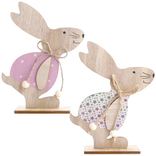 2 Stück Osterhase Deko aus Holz,Osterdeko Holz Hase,Deko Aufsteller für Ostern,Osterhasen zum Hinstellen,Osterhase Oster-Deko aus Holz,Osterhasen Deko Holz,Osterdekoration Garten,Wooden Rabbit Stand 2 Stück Osterhase Deko aus Holz,Osterdeko Holz Hase,Deko Aufsteller für Ostern,Osterhasen zum Hinstellen,Osterhase Oster-Deko aus Holz,Osterhasen Deko Holz,Osterdekoration Garten,Wooden Rabbit Stand von Ourdort