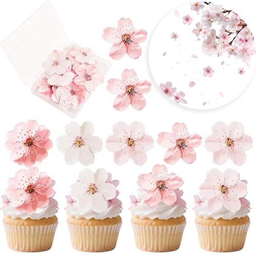 Tortenaufleger Esspapier + 50 Kirschblüte Tortendeko Essbar, Essbare Blumen für Torte, Rosa Blume Kuchen Deko Essbare Blüten Cupcake Topper für Hochzeit, Geburtstag, Jubiläum, Babyparty Tortenaufleger Esspapier + 50 Kirschblüte Tortendeko Essbar, Essbare Blumen für Torte, Rosa Blume Kuchen Deko Essbare Blüten Cupcake Topper für Hochzeit, Geburtstag, Jubiläum, Babyparty von Ourdort