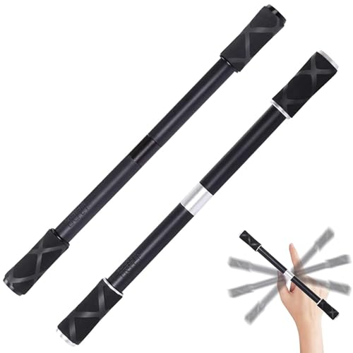 Ourdort 2 Stück Spinning Pen Fidget Pen Adhs Stift Fidget Stift Lumino Fidget Spinner Stift Kugelschreiber Geschenkstift Zum Stressabbau Für Kinder Erwachsene (Schwarzes Silber) von Ourdort