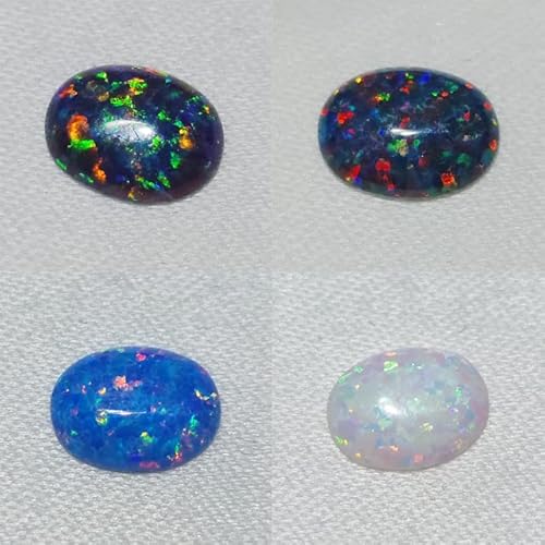 Ourona Opal-Edelstein, oval, eiförmig, 7 x 9 mm, Dunkelblau, Feuerfarbe, Opal, Flatback, Cabochon-Perlen, Stein für Ringschmuckherstellung, 4-Farben-Set, 1 Stück Ourona Opal-Edelstein, oval, eiförmig, 7 x 9 mm, Dunkelblau, Feuerfarbe, Opal, Flatback, Cabochon-Perlen, Stein für Ringschmuckherstellung, 4-Farben-Set, 1 Stück von Ourona