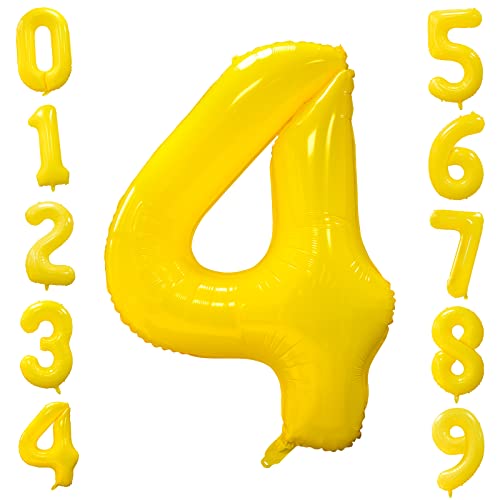 Folienballons Zahl 4 Gelb 101cm Groß Zitronengelb Luftballon Geburtstag 40 Zoll Zahlenballons 4 Geburtstagsballon Helium Ballon für Mädchen Junge Gelbe Zahlenballon Mädchen Party Jubiläums Party Deko Folienballons Zahl 4 Gelb 101cm Groß Zitronengelb Luftballon Geburtstag 40 Zoll Zahlenballons 4 Geburtstagsballon Helium Ballon für Mädchen Junge Gelbe Zahlenballon Mädchen Party Jubiläums Party Deko von Ousuga