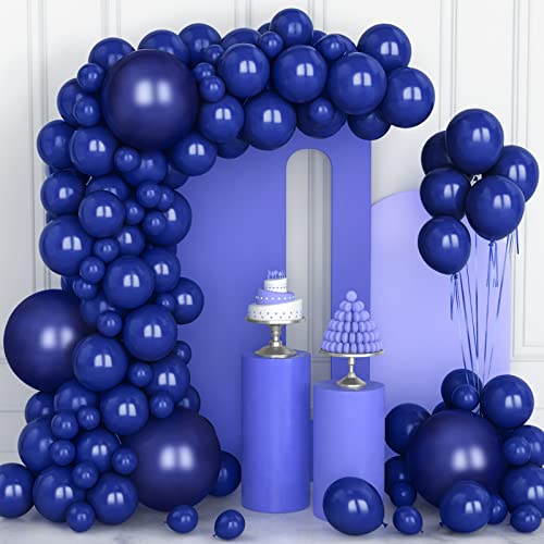 Luftballons Blau, 106 Stück 5 10 12 18 Zoll Retro Nachtblau Luftballon Helium Ballons mit Ballonband für Mädchen Frauen Deko Geburtstagsfeier Hochzeit Silvester Karneval Jubiläum Taufen Dekorationen von Ousuga