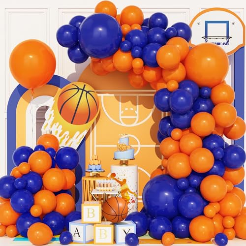 Luftballons Blau Orange, 111 Stück Ballon Girlande Matt Blau Orange Helium Latex Ballons für Hochzeit Männer Jungen Mädchen Geburtstag Babyparty Verlobung Jahrestag Bachelorette Party Dekoration von Ousuga