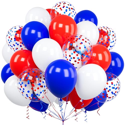 Luftballons Blau Rotes und Weißes, Ousuga 60 Stück 12 Zoll Dunkelblau Rot Weiss Konfetti Latex Helium Ballon für Frauen Mädchen Jungen Kinder Geburtstag Hochzeit Babyparty Jahrestag Party Dekoration Luftballons Blau Rotes und Weißes, Ousuga 60 Stück 12 Zoll Dunkelblau Rot Weiss Konfetti Latex Helium Ballon für Frauen Mädchen Jungen Kinder Geburtstag Hochzeit Babyparty Jahrestag Party Dekoration von Ousuga