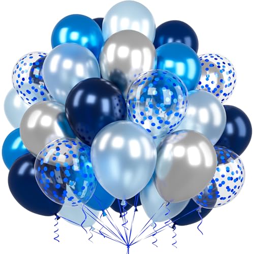 Luftballons Blau Silber, Ousuga 60 Stück 12 Zoll Marine Light Blau Luftballons Metallic Chrom Silber Blau Konfetti Latex Ballons Set für Jungen Männer Geburtstag Hochzeit Babyparty Party Dekoration Luftballons Blau Silber, Ousuga 60 Stück 12 Zoll Marine Light Blau Luftballons Metallic Chrom Silber Blau Konfetti Latex Ballons Set für Jungen Männer Geburtstag Hochzeit Babyparty Party Dekoration von Ousuga