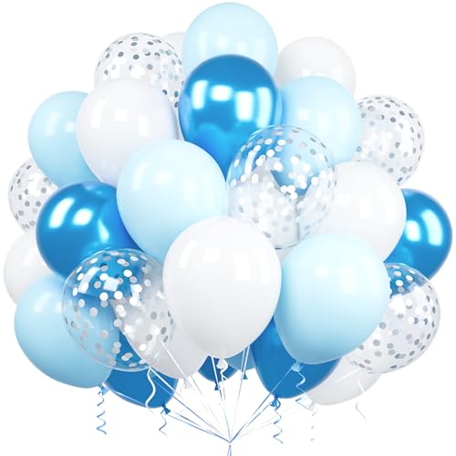 Luftballons Blau Weiss, Ousuga 60 Stück 12 Zoll Pastell Metallic Blaues Matt Weiß Silber Konfetti Latex Helium Ballon Set für Männer Jungen Kinder Geburtstag Hochzeit Babyparty Jahrestag Dekoration Luftballons Blau Weiss, Ousuga 60 Stück 12 Zoll Pastell Metallic Blaues Matt Weiß Silber Konfetti Latex Helium Ballon Set für Männer Jungen Kinder Geburtstag Hochzeit Babyparty Jahrestag Dekoration von Ousuga