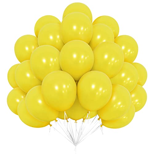 Luftballons Gelbe, 50 Stück 12 Zoll Latexballons, Matt Gelbe Luftballons für Kinder, Gelb Sonnenschein Zitrone Gänseblümchen Honigbiene Thema Geburtstagsfeier Babyparty Jubiläum Karnevals Dekorationen von Ousuga