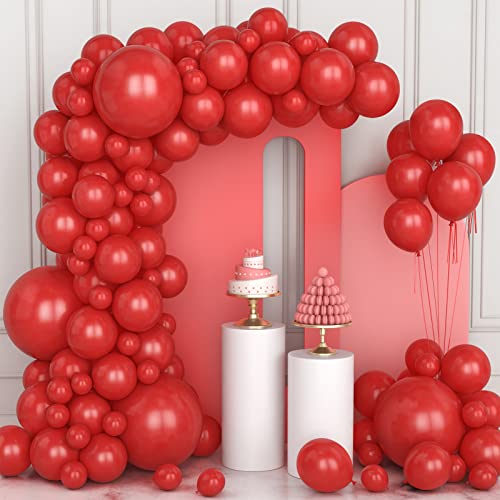 Luftballons Rot, 106 Stück 5 10 12 18 Zoll Rote Luftballon Helium Ballons mit Ballonband für Mädchen Frauen Deko Geburtstagsfeier Hochzeit Weihnachten Silvester Karneval Jubiläum Taufen Dekorationen von Ousuga