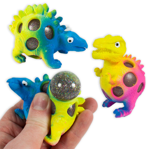 Bunter Squeeze-Dinosaurier, ca. 9 cm, verschiedene Farben u. Varianten von Out of the blue KG
