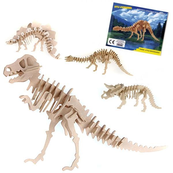 Dino-Holzpuzzle 12 × 30 cm, 1 Stk., cooles 3D Puzzle für Ihre Dinoparty von Out of the blue KG