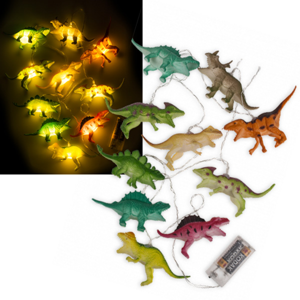 Dinosaurier-Lichterkette mit 10 LEDs, ca. 1,7m von Out of the blue KG