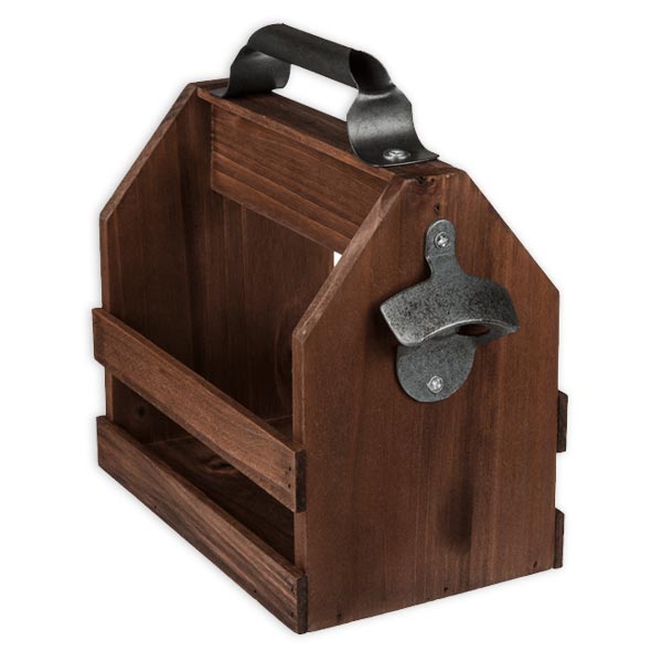 Flaschenträger aus Holz für 6x 0,3l Flaschen, mit Flaschenöffner Flaschenträger aus Holz für 6x 0,3l Flaschen, mit Flaschenöffner von Out of the blue KG