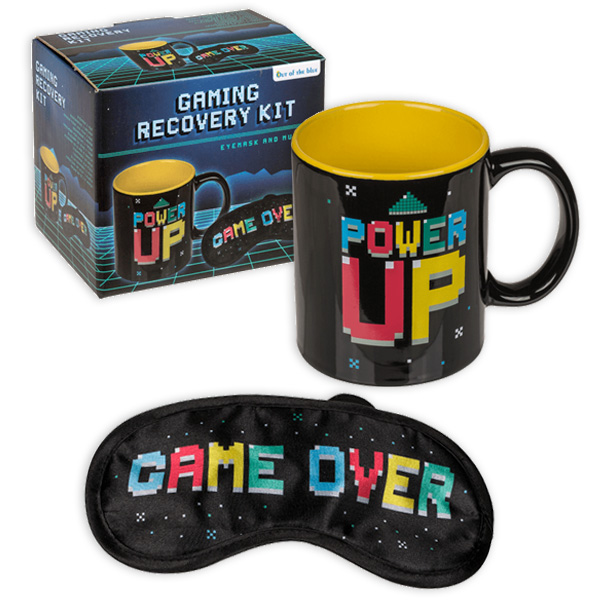Gaming Erholungs-Set, 2-teilig mit Kaffebecher und Augenmaske von Out of the blue KG