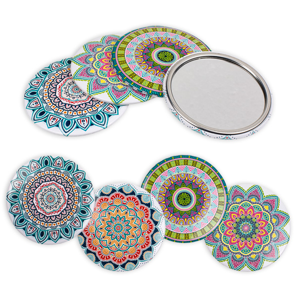 Taschenspiegel im Mandala-Look, 7,5cm, 1 Stk. Taschenspiegel im Mandala-Look, 7,5cm, 1 Stk. von Out of the blue KG