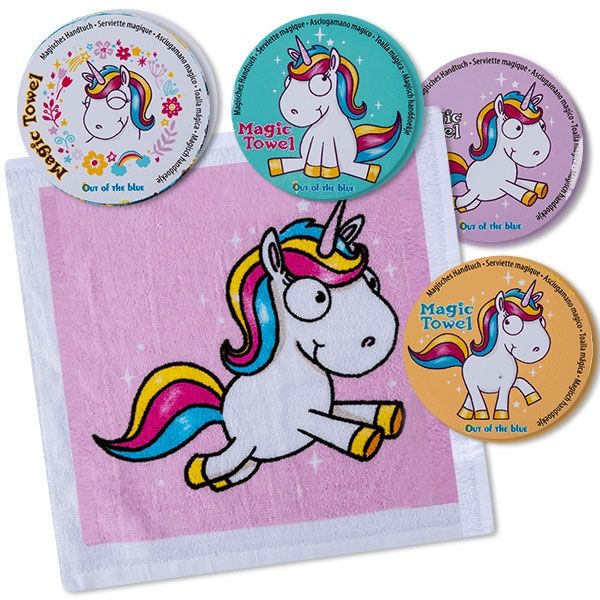 Top Mitgebsel zum Kindergeburtstag-Einhorn Magisches Handtuch, 1 Stück Top Mitgebsel zum Kindergeburtstag-Einhorn Magisches Handtuch, 1 Stück von Out of the blue KG