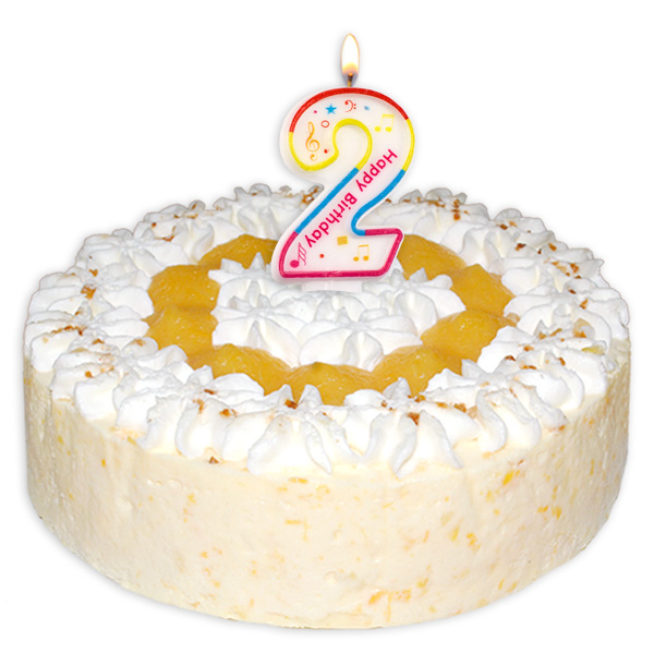 Zahlenkerze "2" mit Happy-Birthday-Aufdruck von Out of the blue KG