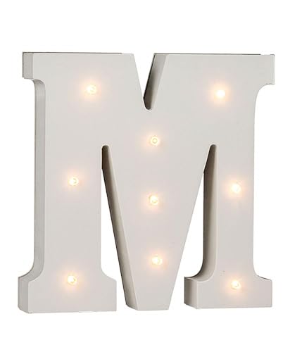 Out of the Blue 57/6086 - Holz Buchstabe "M" beleuchtet mit 9 LED Lichtern, batteriebetrieben, ca. 16 cm Out of the Blue 57/6086 - Holz Buchstabe "M" beleuchtet mit 9 LED Lichtern, batteriebetrieben, ca. 16 cm von ootb