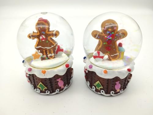 Schneekugel (2 Stück) Lebkuchen Mädchen und Junge, Schüttelkugel, Glitzerkugel, Glitterkugel von Out of the blue