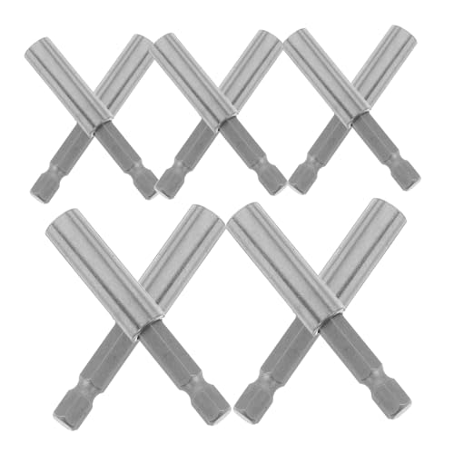 Outanaya 10 Stück Sechskantschaft Verlängerungsstange Sechskantschaft Schraubendreherbit Magnetische Schraubendreherköpfe Metall Silber Elektrische Bohrmaschine Schraubendreherzubehör von Outanaya