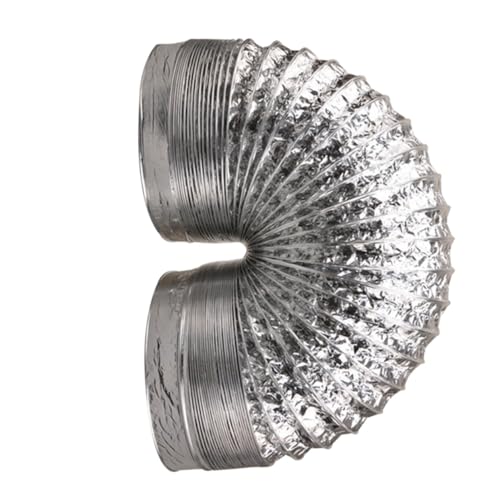 Outanaya Dicker Aluminiumfolie Abluftschlauch Durchmesser Feuerbeständig Flexibel Ausziehbar Vielseitig für Hvac Lüftung Küche Bad Gewächshaus und Klimaanlagen Geeignet von Outanaya