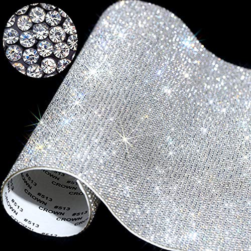 12000 Stücke Bling Bling Kristall Strass Aufkleber DIY Auto Dekoration Aufkleber Selbstklebende Glitzer Strass Kristall Edelstein Aufkleber für Auto, 9,4 x 7,9 Zoll(Klar) von Outus