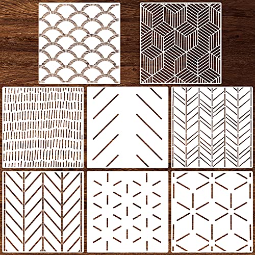 8 Stück 30,5 x cm Fischgrätenmuster, geometrische Wandschablonen, moderne Wanddekoration, wiederverwendbare Folie, dekorativ zum Malen, Schablonen für Wände, Wandschablonen Muster (einfacher Stil) 8 Stück 30,5 x cm Fischgrätenmuster, geometrische Wandschablonen, moderne Wanddekoration, wiederverwendbare Folie, dekorativ zum Malen, Schablonen für Wände, Wandschablonen Muster (einfacher Stil) von Outus