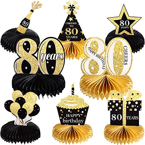 8 Stück 80. Geburtstag Dekoration Set Froh 80. Waben Mittelstücke Tischdekoration für Ein Hoch auf 80 Jahre Party Liefert Gefälligkeiten 8 Stück 80. Geburtstag Dekoration Set Froh 80. Waben Mittelstücke Tischdekoration für Ein Hoch auf 80 Jahre Party Liefert Gefälligkeiten von Outus