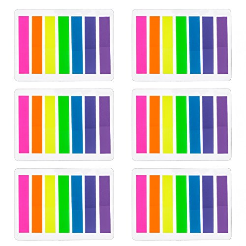 840 Stücke Kleine Fahnen Tabs Haftnotizen Beschriftbare Etiketten Seite Marker Lesezeichen Text Textmarker Streifen, 8 x 45 mm, 6 Set, 7 Farben von Outus