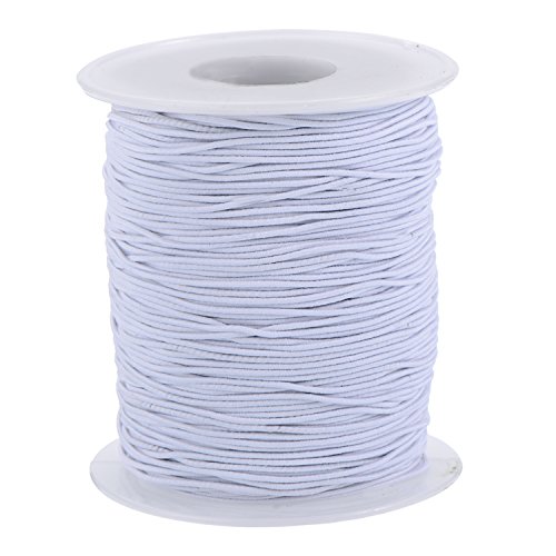Elastic Cord Stretch Thread Beading Cord Fabric Crafting String, 1 mm, White (100 Meters) von Outus
