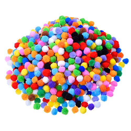 Mnixy Gemischte Farben Pompons für Handwerkmachen und Hobbybedarf ( 0.5 Zoll, 1000 Stück) von Outus